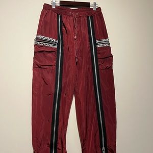 LF THE BRAND Burgundy zipper joggers